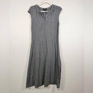 Banana Republic Dress Short Sleeves Button Top Charcoal Gray Jersey Soft Women M